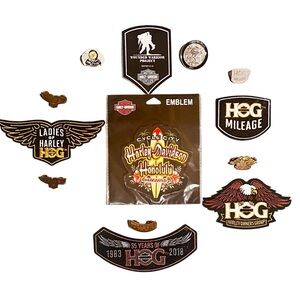 Harley-Davidson Set of 4 Patches and 7 Pins, including Honolulu path